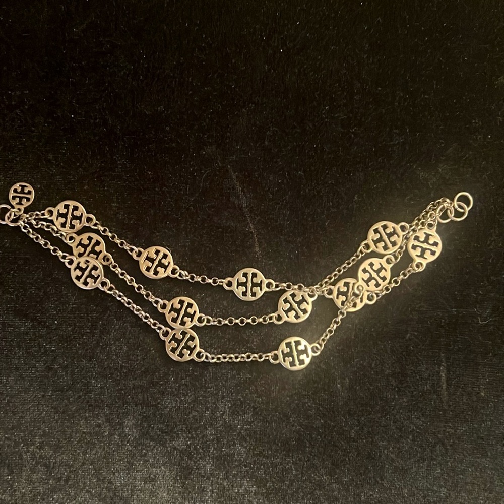 Tory Burch Silver Triple Strand Bracelet